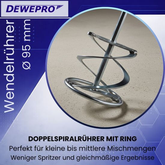 Wendelrührer 95×500 mm, 6-Kant