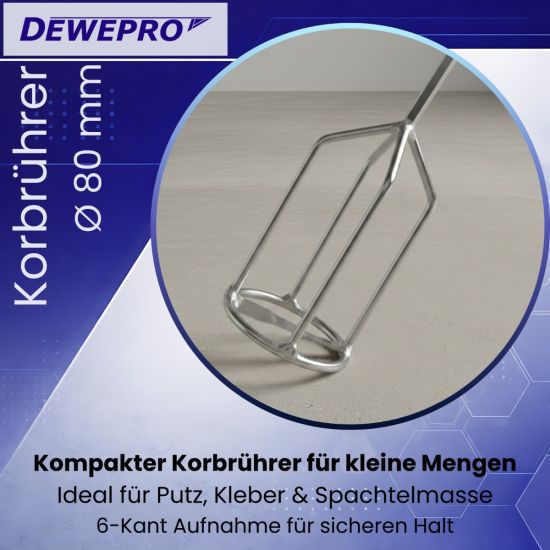 Korbrührer ø80 mm, 6-Kant