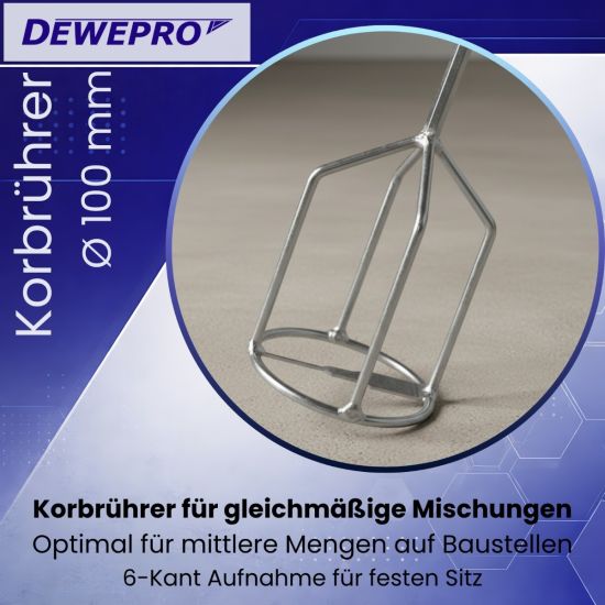 Korbrührer ø100 mm, 6-Kant