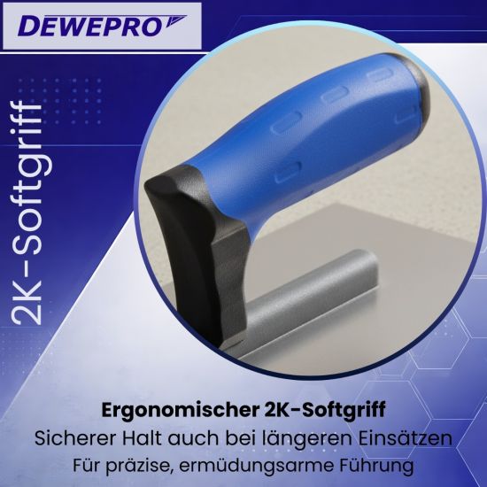 Glättekelle PROFI 3 Edelstahl 270×130 mm, 2K-Griff