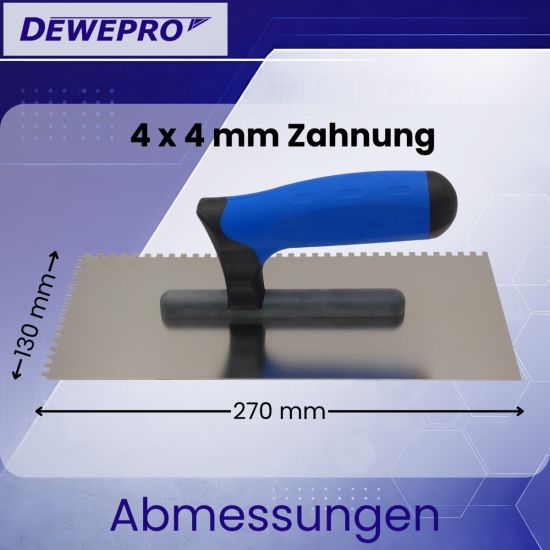 Zahnkelle PROFI 3 - Edelstahlblatt 270x130mm – rostfrei