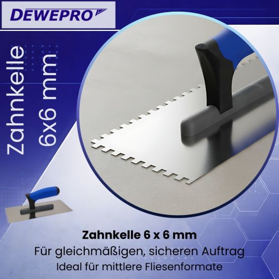 Zahnkelle PROFI 3 - Edelstahlblatt 270x130mm – rostfrei