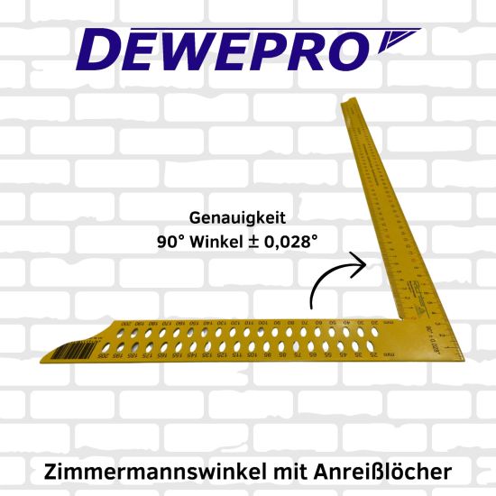 Zimmermannswinkel mit vierseitiger Teilung und Anreißlöcher