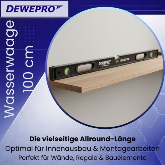Wasserwaage schwarz 2 Griffe / 3 Libellen