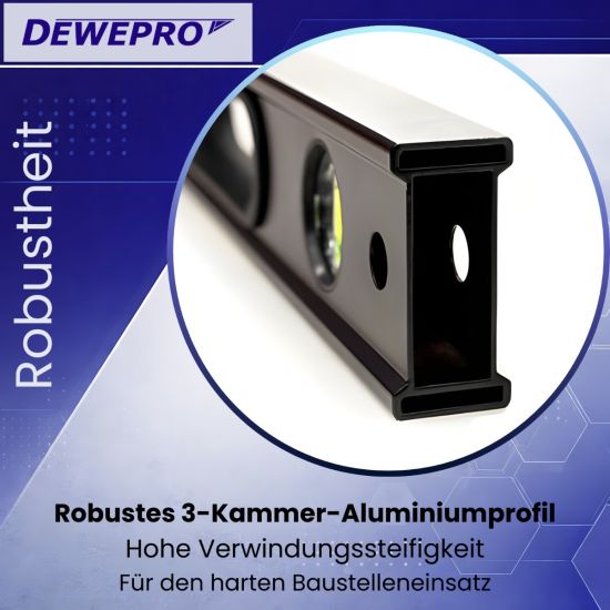 Wasserwaage schwarz 2 Griffe / 3 Libellen